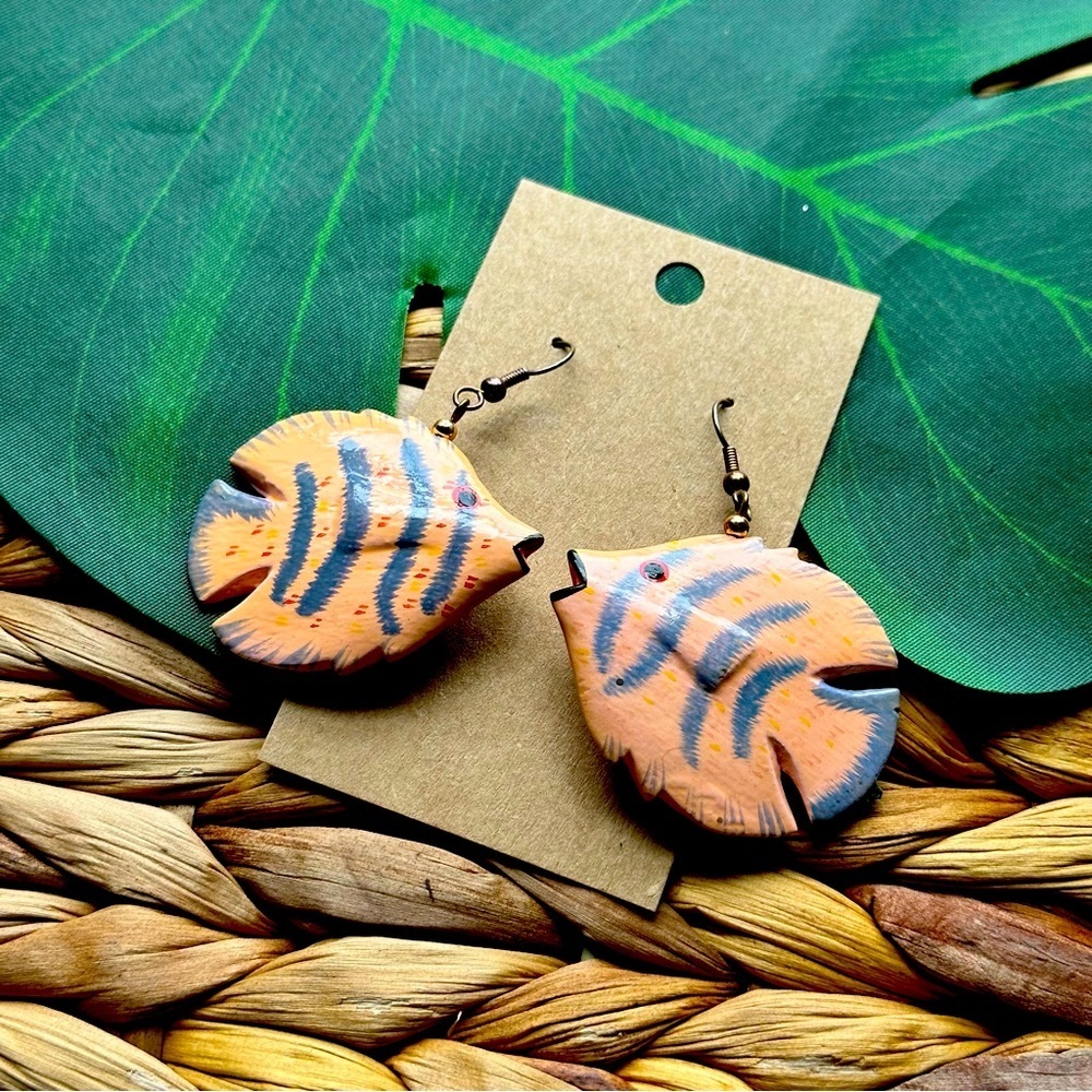 Wooden Fish Earrings BOGO FREE